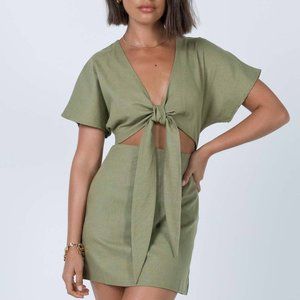 NWT Princess Polly Kiss Land Tie Front Mini Dress